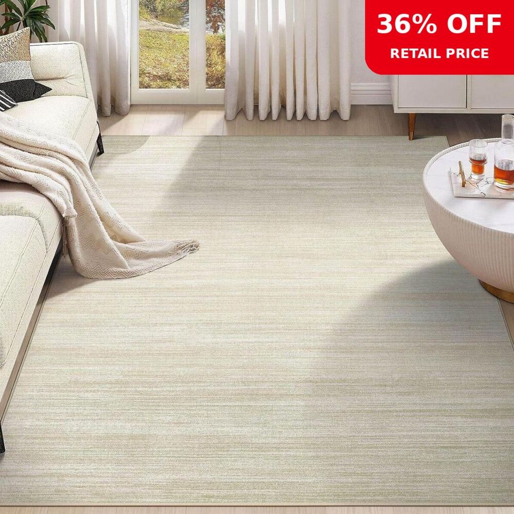 Brand New UERMEI Washable Abstract Area Rug – Brown/Beige, 8' × 10'